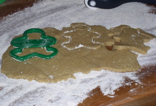 cutting out cookies