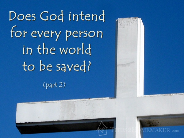 Does God intend for every person in the world to be saved? part 2 #t2hmkr