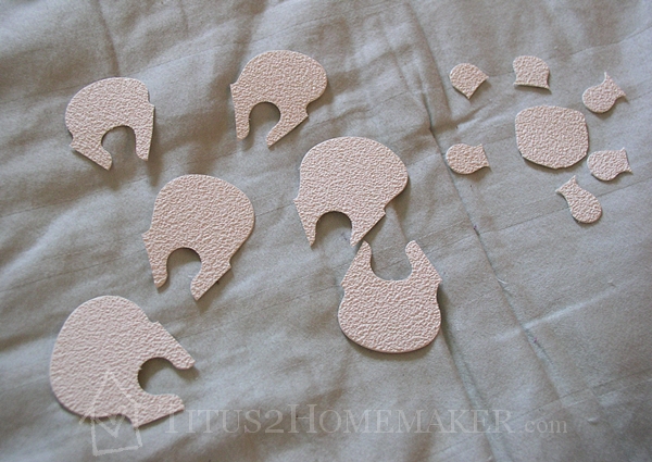 bathtub decal, cut apart