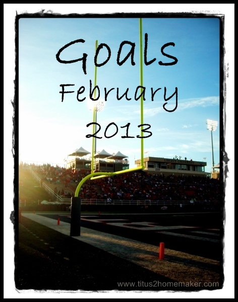 February 2013 #Goals at Titus 2 Homemaker #t2hmkr February 2013 Goals