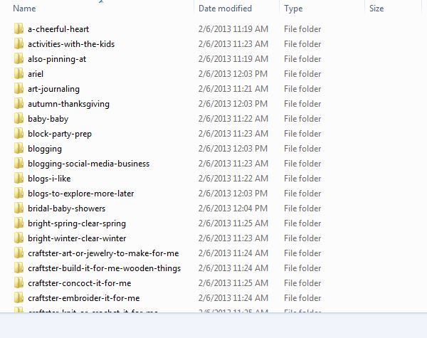 Pin4Ever Pinterest backup - screen capture of board folders