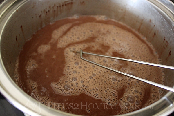 Chocolate Coconut Milk Ice Cream recipe at Titus 2 Homemaker - #t2hmkr #gf #glutenfree #dairyfree (Starting the ice cream.)