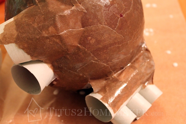 starting work on the papier mache