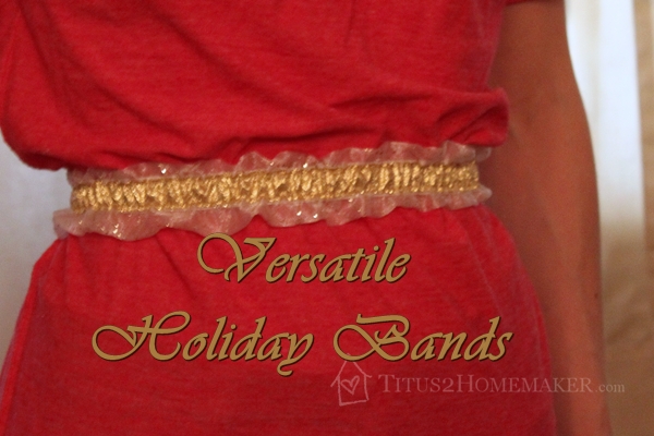 "Versatile Holiday Bands" worn as a belt