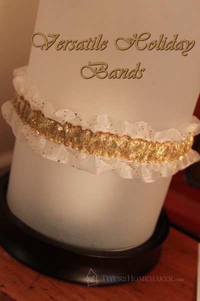 "Versatile Holiday Bands" used as a candle wrap