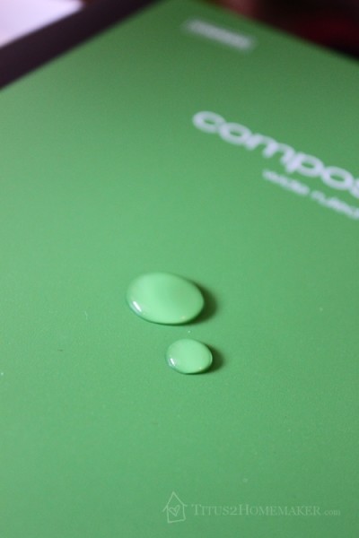 water beaded up on notebook for a nature journal #t2hmkr