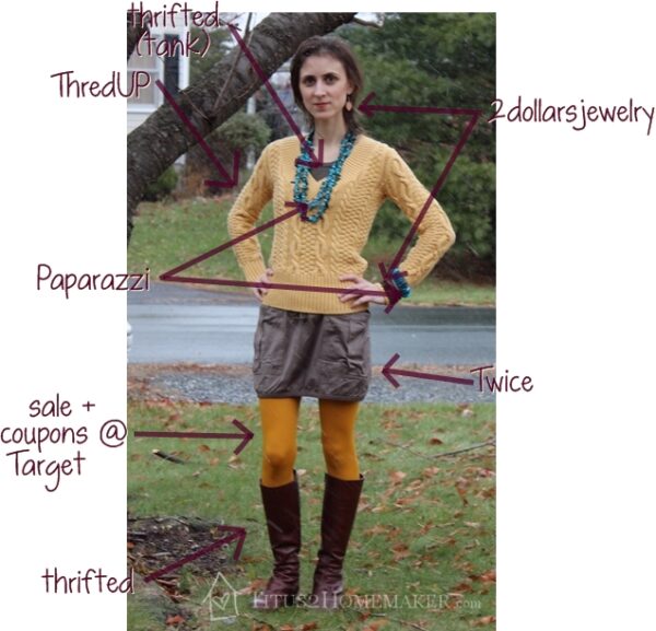 atumn outfit - labeled with sources of each element