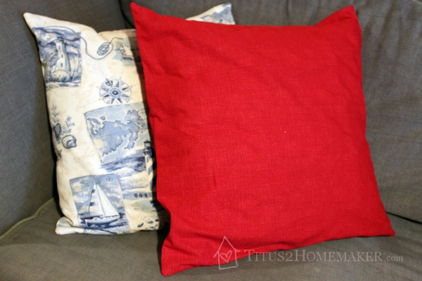 completed pillow cover