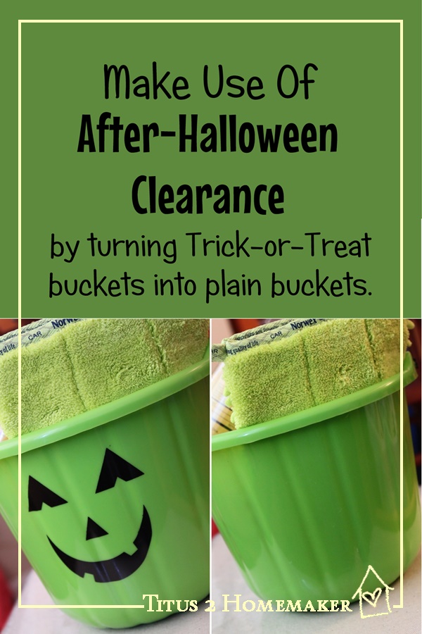 Trick-or-treat buckets clean up nicely.