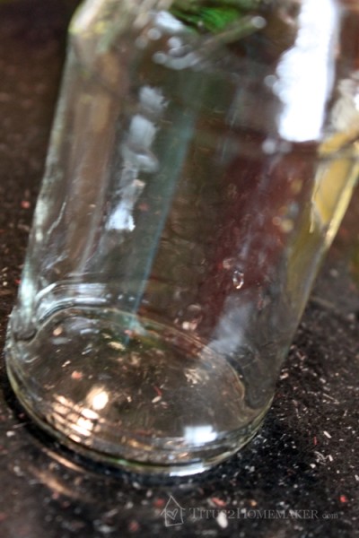 glass jar with the label adhesive removed #t2hmkr