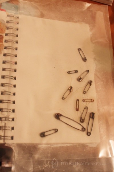 safety pins under plastic   #t2hmkr