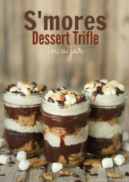S'mores Roundup at Titus 2 Homemaker -- S'mores Dessert Trifles in a Jar - from Mom Endeavors #t2hmkr
