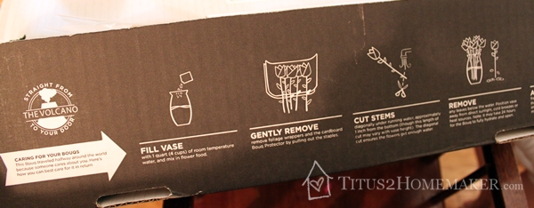 The Bouqs - instructions on box #t2hmkr