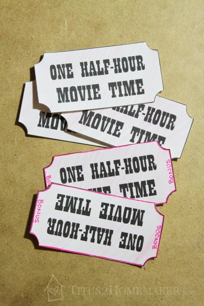 Movie Tickets - How to Keep the Kids from Fighting Over Who Picks the Movie (I Hope) -- Titus 2 Homemaker #t2hmkr