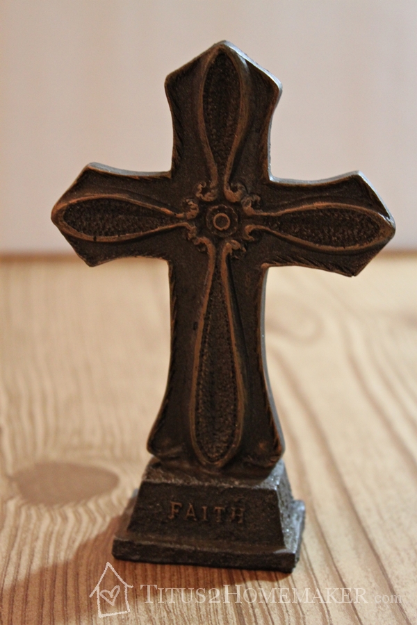 Dollar Store Redos -- cross "after"   -- Titus 2 Homemaker #t2hmkr