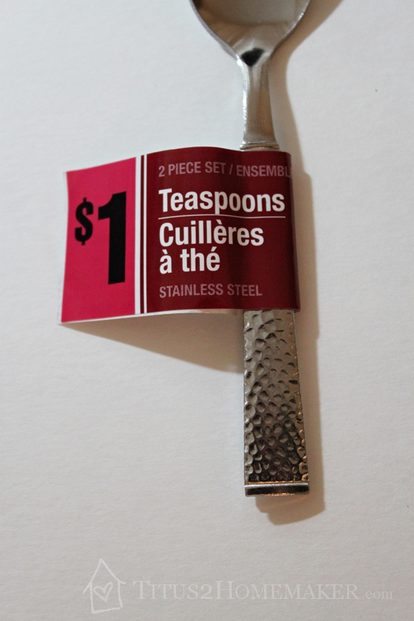 Dollar Store Redos -- spoons "before"  -- Titus 2 Homemaker #t2hmkr