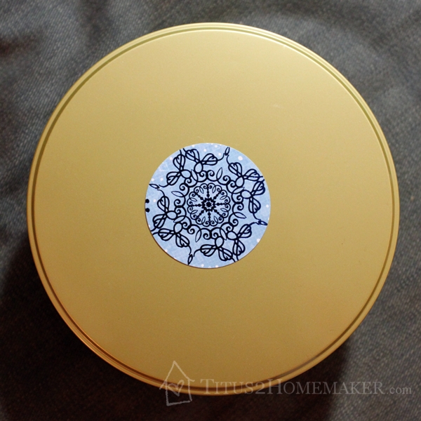 Dollar Store Redos - tin "after" -- Titus 2 Homemaker #t2hmkr