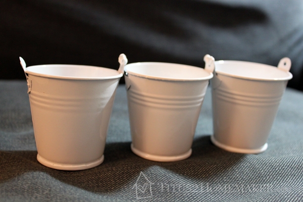 Dollar Store Redos -- tiny tin pails "after"  -- Titus 2 Homemaker #t2hmkr
