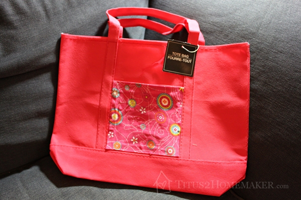 Dollar Store Redos - tote "after" -- Titus 2 Homemaker #t2hmkr