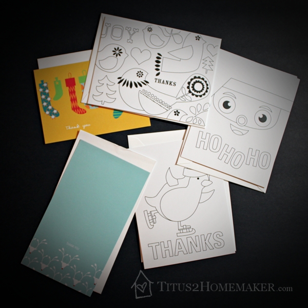 thank you cards to color, from PearTreeGreetings.com -- Titus 2 Homemaker #t2hmkr
