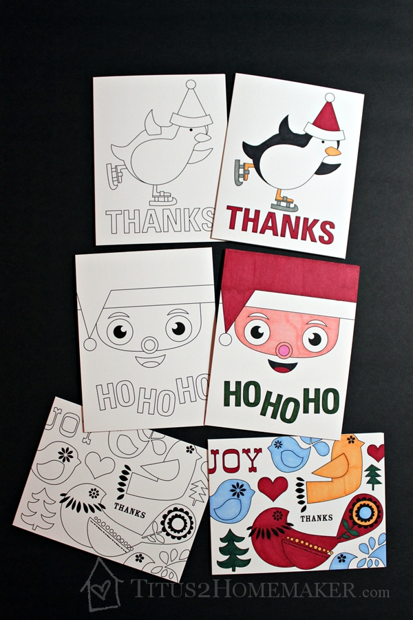 thank you cards to color, from PearTreeGreetings.com -- Titus 2 Homemaker #t2hmkr
