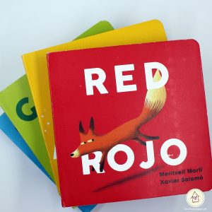 bilingual color board books (Blue, Green, Yellow, Red)