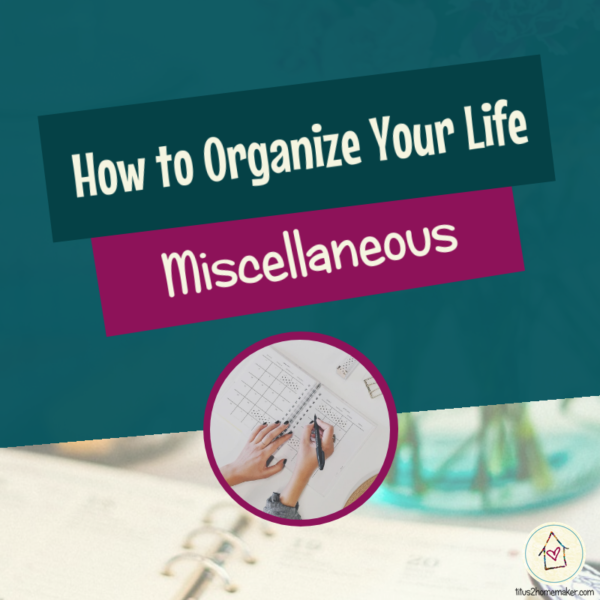 How to Organize Your Life (#46): Miscellaneous (title image)