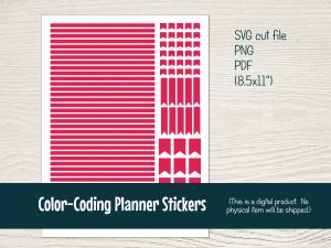 Printable Color-Coding Planner Stickers with cut files for Silhouette (Pink)