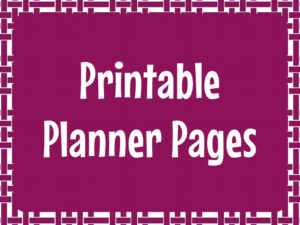 Printable Planner Pages