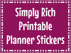 Simply Rich Printable Planner Stickers